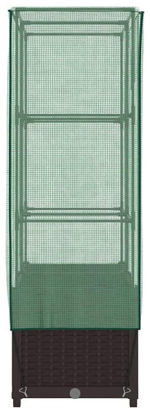 Rattan megjelenésű magaságyás melegháztakaróval 80x40x138 cm