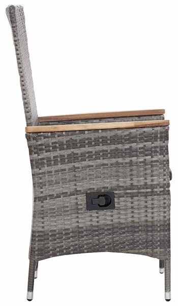 3 részes szürke polyrattan kerti ülőgarnitúra párnákkal