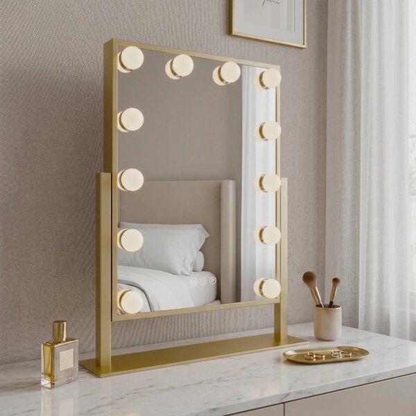 LED Tükör HOLLYWOOD L.Gold 30x40