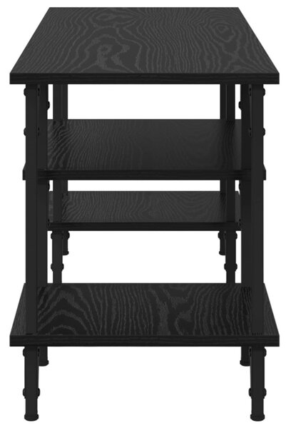 TV szekrény Fekete tölgy 102 x 35 x 45,5 cm Műszaki fa és vas