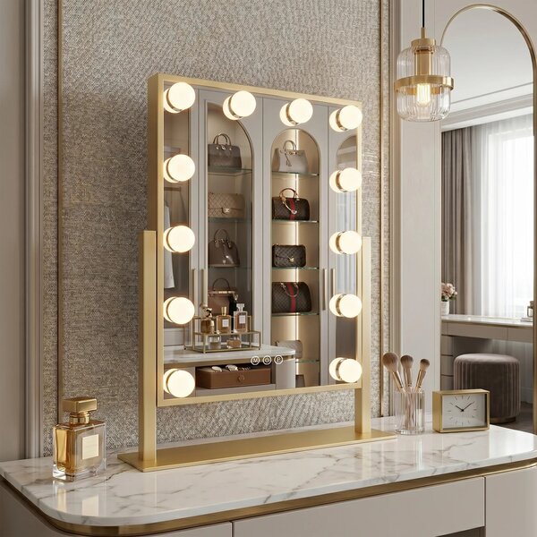 LED Tükör HOLLYWOOD L.Gold 30x40