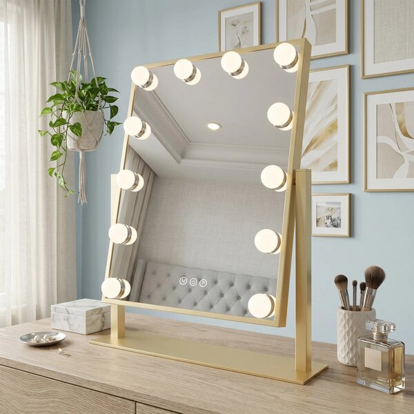 LED Tükör HOLLYWOOD L.Gold 30x40