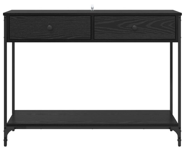Konzolasztal Fekete tölgy 100 x 34,5 x 75 cm Szerelt Fa