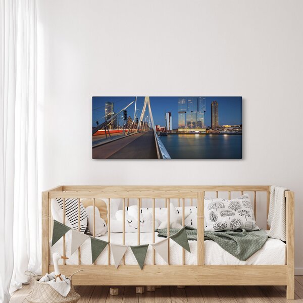 Kép - Alkonyat Rotterdamban, Hollandia (120x50 cm)