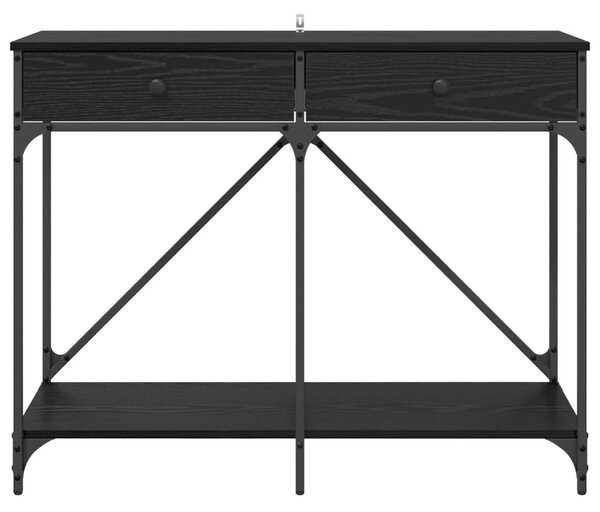 Konzolasztal Fekete tölgy 100 x 39 x 78,5 cm Szerelt Fa