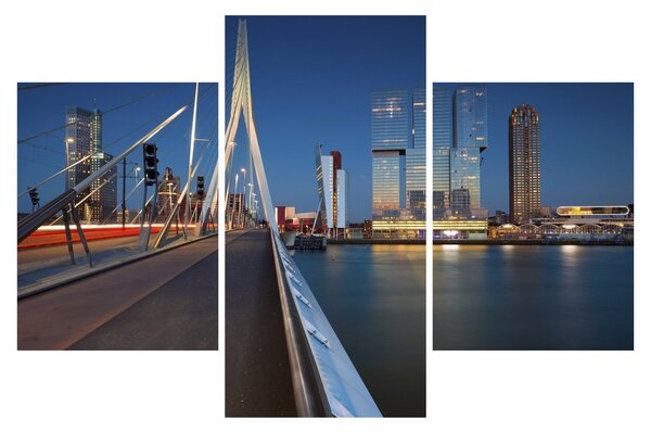 Kép - Alkonyat Rotterdamban, Hollandia (90x60 cm)