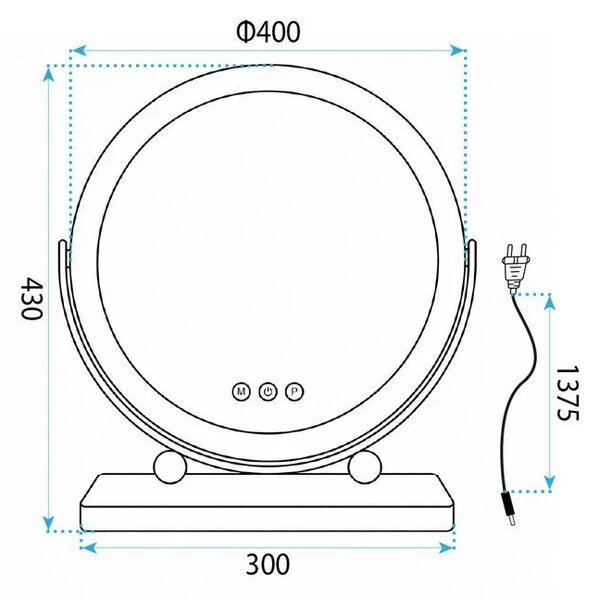 LED Tükör MAKE-UP Chrome 40 cm
