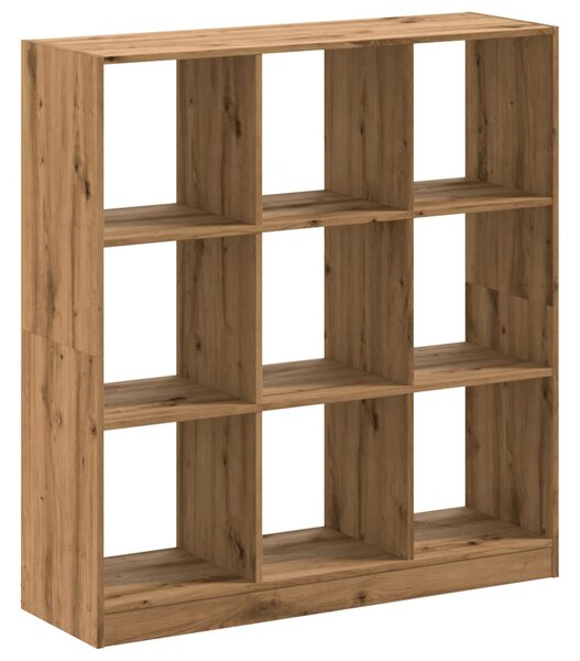 Kézműves tölgy színű szerelt fa könyvespolc 102 x 32 x 108 cm