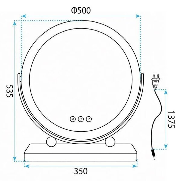 LED Tükör MAKE-UP Chrome 50 cm