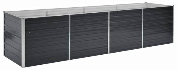 Antracitszürke horganyzott acél kerti magaságyás 320x80x77 cm