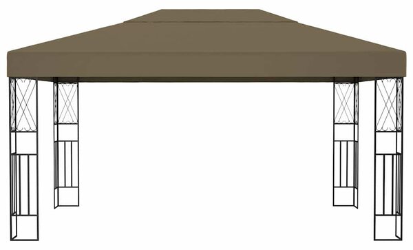 Tópszínű szövet pavilon LED fényfüzérrel 3 x 4 m