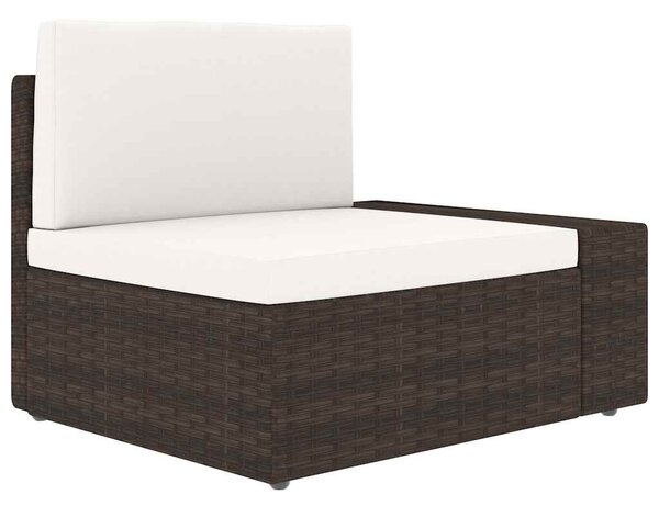 5 részes barna polyrattan kerti ülőgarnitúra párnákkal