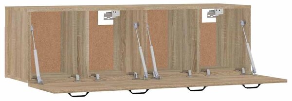 2 db sonoma tölgy színű szerelt fa faliszekrény 80x35x36,5 cm