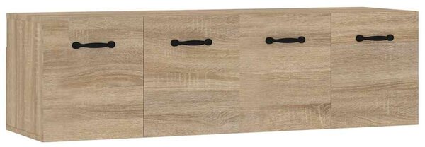 2 db sonoma tölgy színű szerelt fa faliszekrény 80x35x36,5 cm