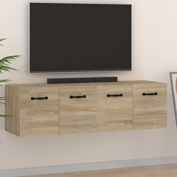 2 db sonoma tölgy színű szerelt fa faliszekrény 80x35x36,5 cm