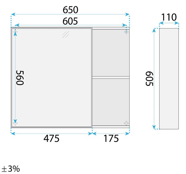 Fürdőszobabútor szett mosdóval Gama T25023 BXM 70CM