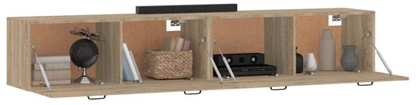 2 db sonoma tölgy színű szerelt fa faliszekrény 100x36,5x35 cm