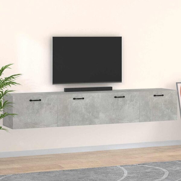 2 db betonszürke szerelt fa faliszekrény 100 x 36,5 x 35 cm