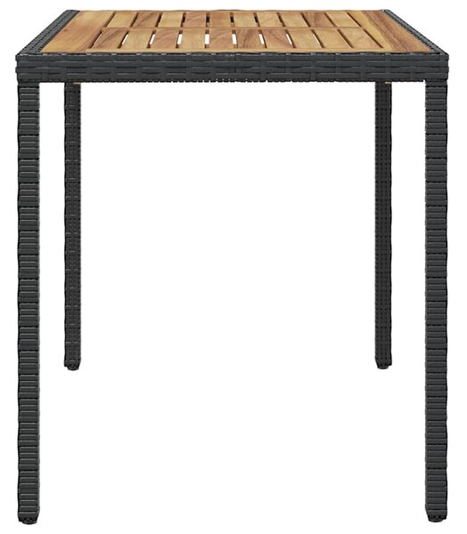 Fekete és barna tömör akácfa kerti asztal 123 x 60 x 74 cm