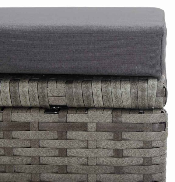 2 db antracitszürke polyrattan kerti ülőke párnával