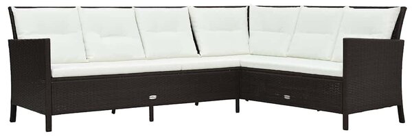 3-részes barna polyrattan kerti bútorgarnitúra párnákkal