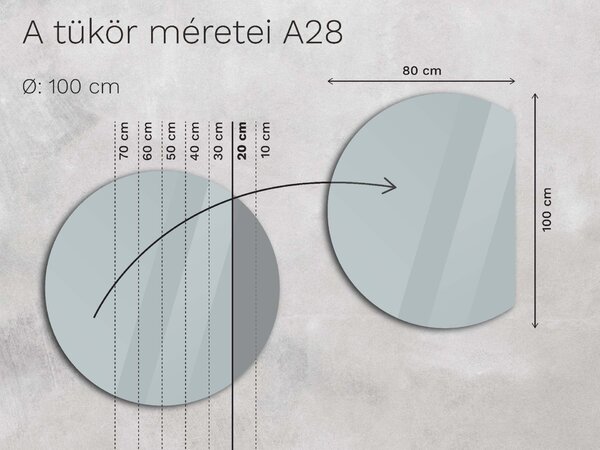 Atipikus tükör LED világítással A28