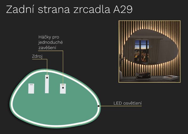 Organikus tükör LED világítással A29