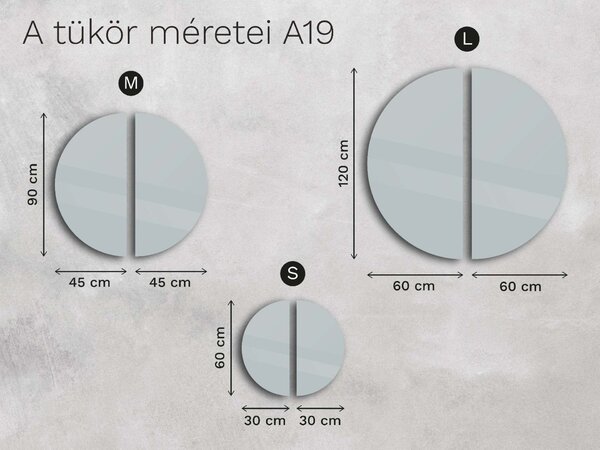 Atipikus tükör LED világítással A19