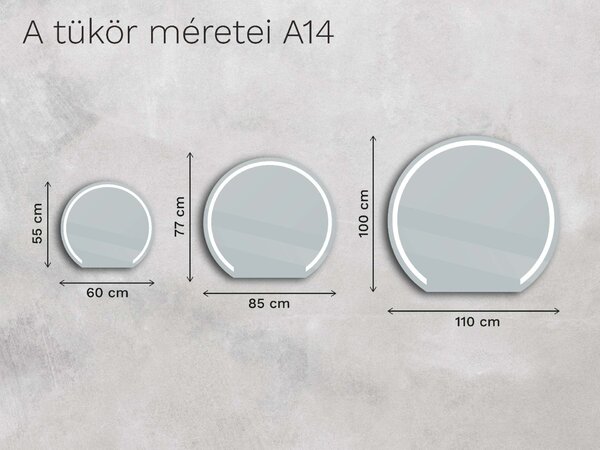 Atipikus tükör LED világítással A14