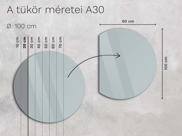 Atipikus tükör LED világítással A30