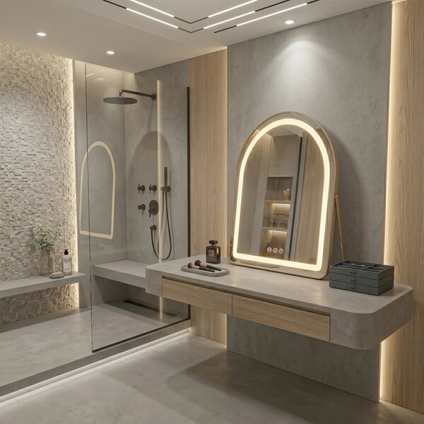 LED Tükör GLAM L.Gold 40x45cm