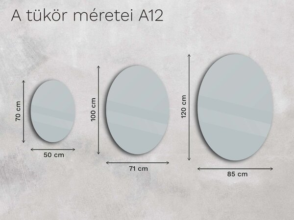 Ovális tükör LED világítással A12