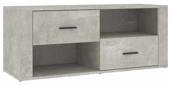 Betonszürke szerelt fa TV-szekrény 100x35x40 cm