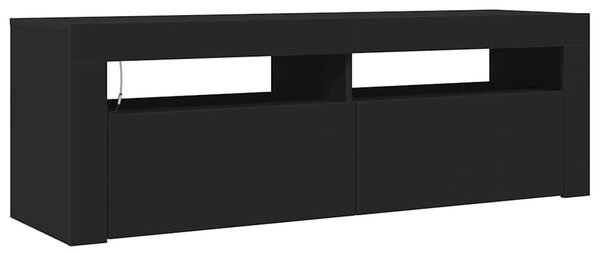 Fekete TV-szekrény LED-világítással 120 x 35 x 40 cm