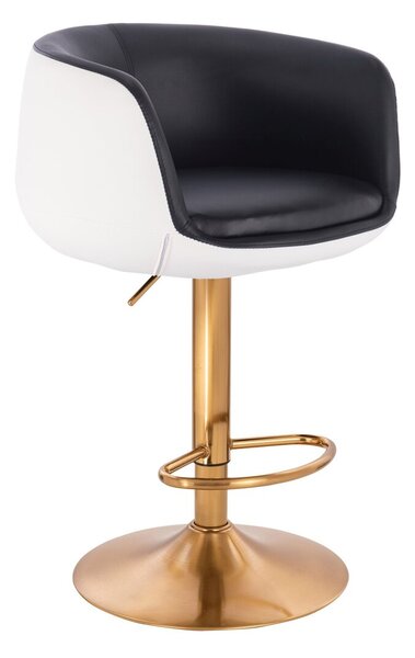 HC333W Fekete-Fehér modern szék arany lábbal