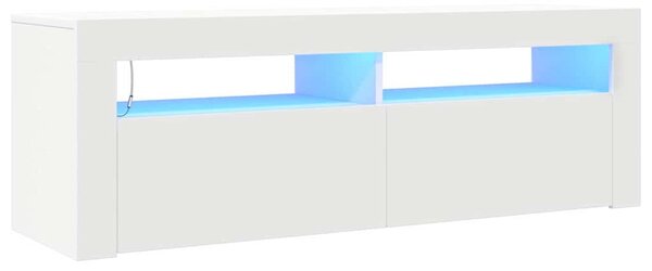 Fehér TV-szekrény LED-lámpákkal 120 x 35 x 40 cm