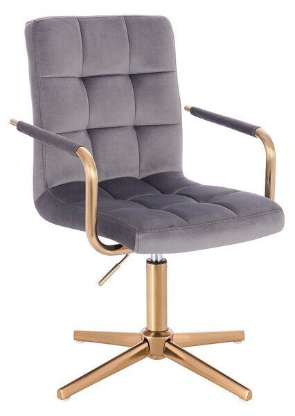 HC1015PCROSS Grafit modern velúr szék arany lábbal