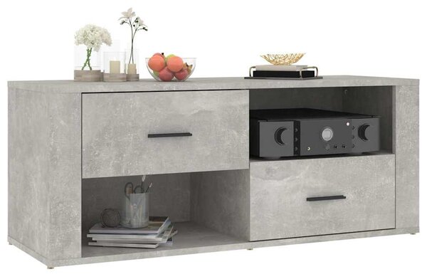 Betonszürke szerelt fa TV-szekrény 100x35x40 cm