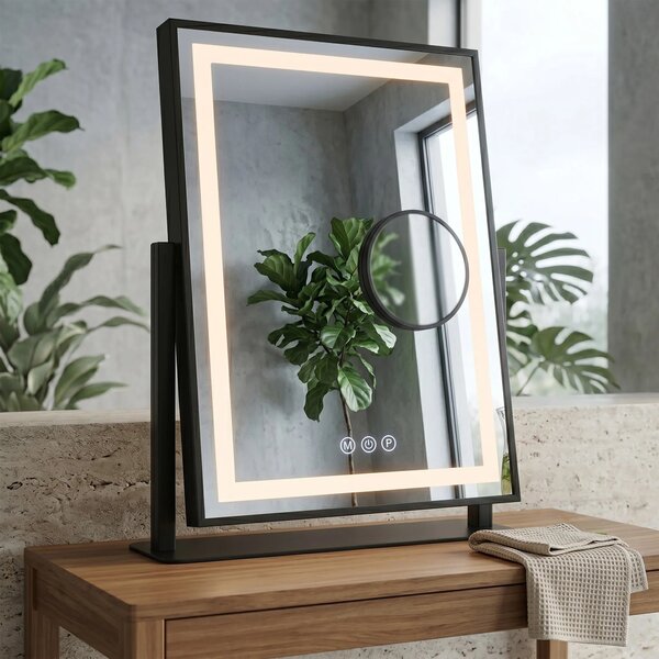 LED Tükör LUMI Black 30x40cm