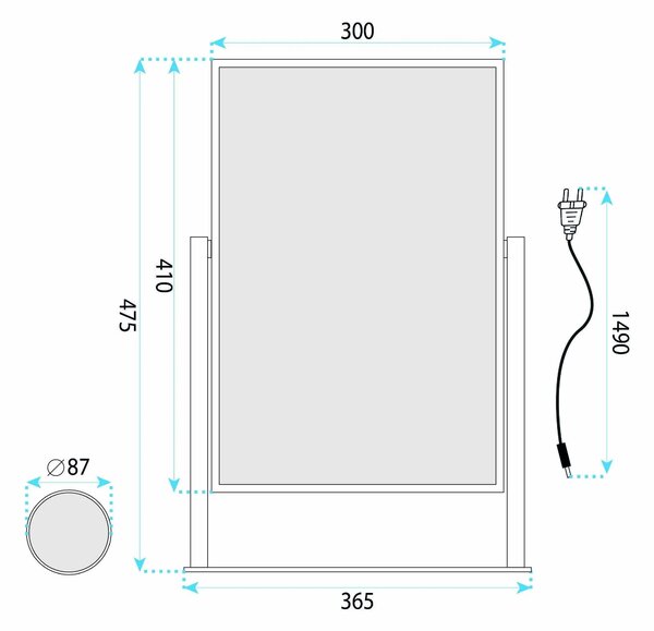 LED Tükör LUMI White 30x40cm