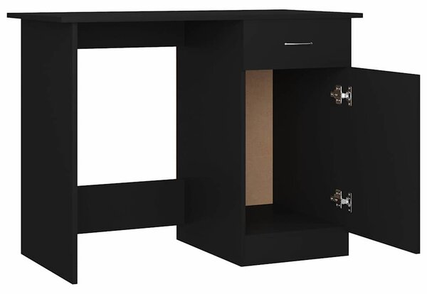 Fekete szerelt fa íróasztal 100 x 50 x 76 cm