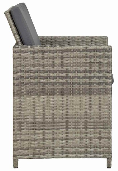 2 db szürke polyrattan kerti szék párnával