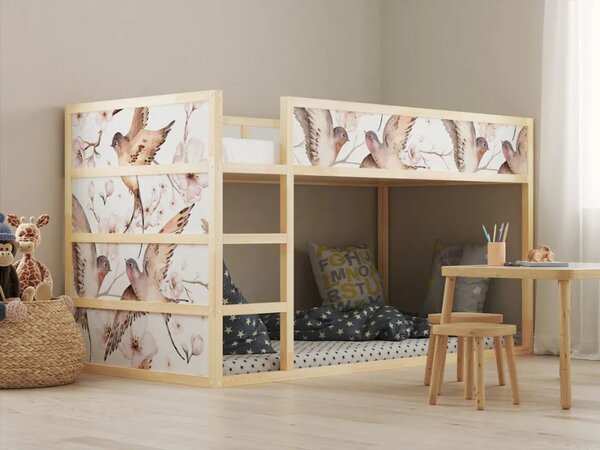 IKEA KURA ágy bútormatrica - aranyos madarak