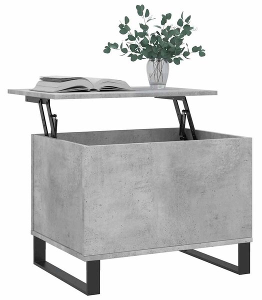 Betonszürke szerelt fa dohányzóasztal 60 x 44,5 x 45 cm