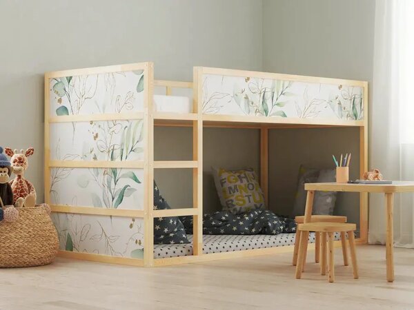 IKEA KURA ágy bútormatrica - pasztell levelek