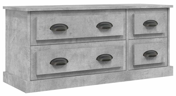 Betonszürke szerelt fa TV-szekrény 100 x 35,5 x 45 cm