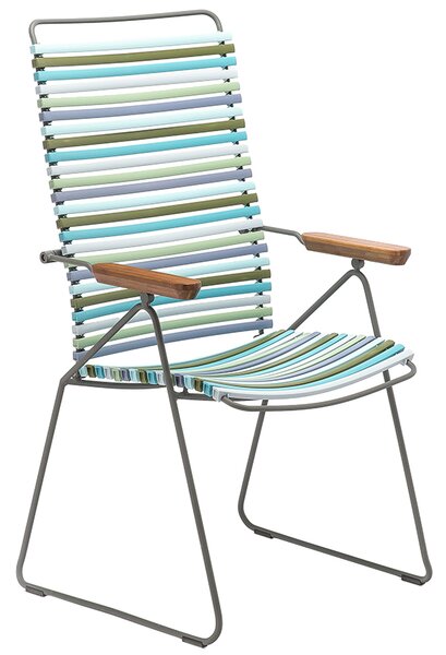 Kék-zöld műanyag támlás kerti szék HOUE Click