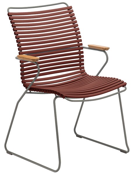 Piros műanyag kerti szék HOUE Click II. karfákkal
