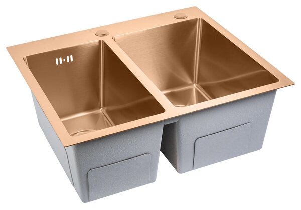 Acél mosogatótálca Toby BRUSH COPPER
