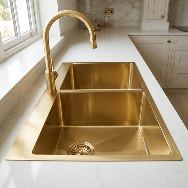 Acél mosogatótálca Joel BRUSH GOLD